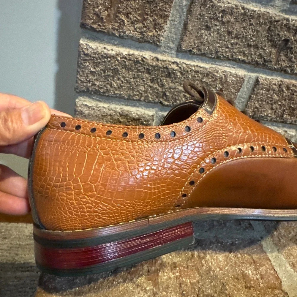 Ferro Aldo Men's Round Toe Lace Up Two Tone Oxfords Dress Shoes Size 11